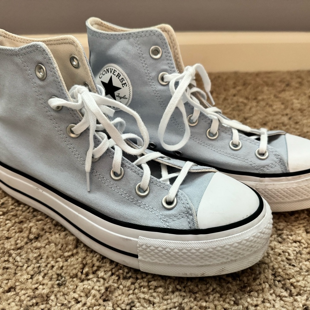 Converse Sky Blue High-Top Platform Sneakers